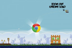 Angry Birds Chrome - расположение Логотипа на Уровне 1-16