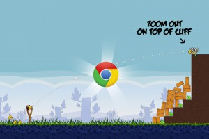 Angry Birds Chrome - расположение Логотипа на Уровне 1-18