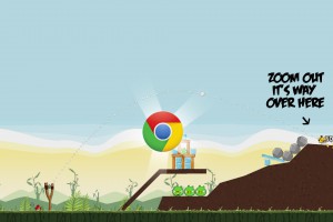 Angry Birds Chrome - расположение Логотипа на Уровне 2-4