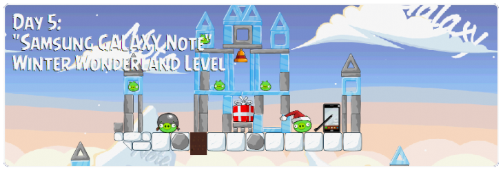 Новогодний вызов Angry Birds Advent Challenge: Samsung GALAXY Note Winter Wonderland Level