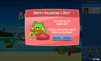 Angry Birds Facebook - Валентинка на 14 Активаторов