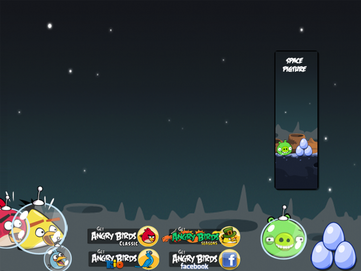 Angry Birds Space: Конкурс фанартов: Меню выбора эпизода - 2 место