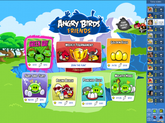 Angry Birds Facebook - Green Day: Главное меню