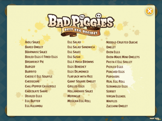 Bad Piggies Best Egg Recipes: Оглавление