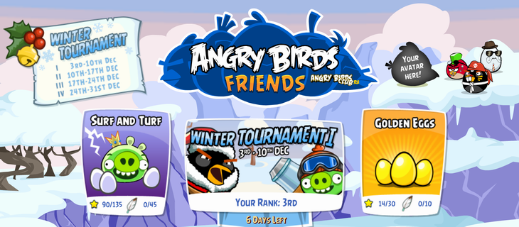 В Angry Birds Friends стартовал Большой Зимний Турнир