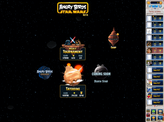 Angry Birds Star Wars Facebook: Меню